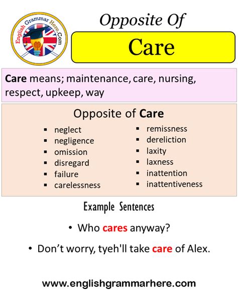 antonyms of care|What is the opposite of caring .